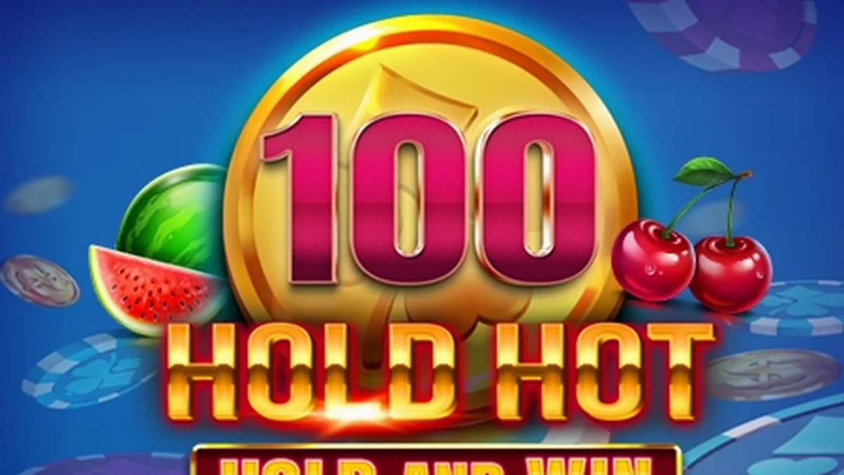 Tampilan visual slot 100 Hold Hot Hold and Win dengan simbol buah-buahan yang cerah